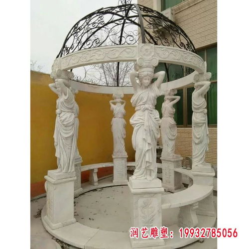 晚霞红映欧式凉亭 定西青石雕塑的艺术与浪漫